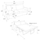 DHP Cooper Loveseat Sofa Sleeper with Full Memory Foam Mattress, Gray Velvet - Gray - Full
