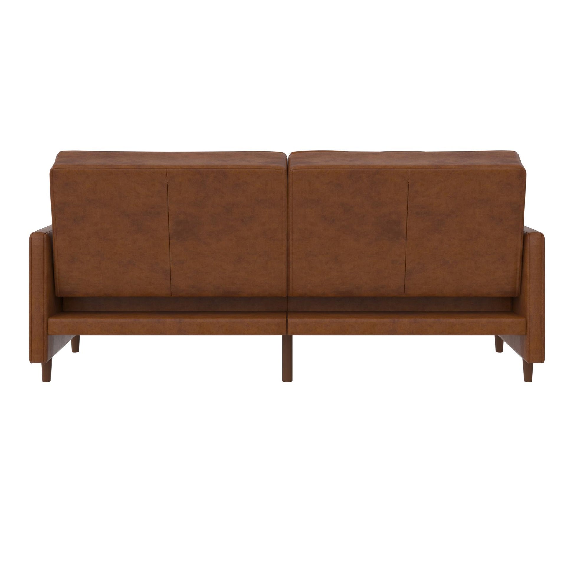 Andora Tufted Upholstered Coil Futon with Wooden Legs - Camel