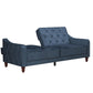 Vintage Tufted Split Back Futon - Blue