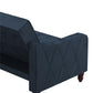 Vintage Tufted Split Back Futon - Blue