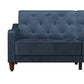 Vintage Tufted Split Back Futon - Blue