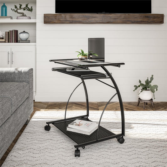 Sheldon Mobile Computer Desk - Black
