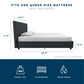 Brittany Upholstered Bed - Blue Linen - Queen