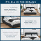 Brittany Upholstered Bed - Blue Linen - Queen