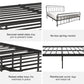 Wallace Spindle Metal Bed with Elegant Curves and Slats - Black - King