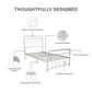 Wallace Spindle Metal Bed with Elegant Curves and Slats - White - Twin