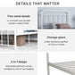 Wallace Spindle Metal Bed with Elegant Curves and Slats - White - Twin