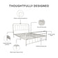 Wallace Spindle Metal Bed with Elegant Curves and Slats - White - Queen