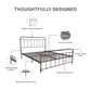 Wallace Spindle Metal Bed with Elegant Curves and Slats - Bronze - Queen