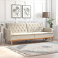 Stella Vintage Coil Futon - Tan Linen