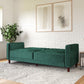 Pin Tufted Transitional Futon with Vertical Stitching and Button Tufting - Green