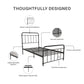 Wallace Spindle Metal Bed with Elegant Curves and Slats - Black - Twin
