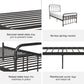 Wallace Spindle Metal Bed with Elegant Curves and Slats - Black - Twin