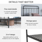 Wallace Spindle Metal Bed with Elegant Curves and Slats - Black - Twin