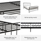 Wallace Spindle Metal Bed with Elegant Curves and Slats - Black - Full