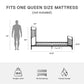 Wallace Spindle Metal Bed with Elegant Curves and Slats - Black - Queen