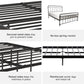 Wallace Spindle Metal Bed with Elegant Curves and Slats - Black - Queen