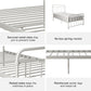 Wallace Spindle Metal Bed with Elegant Curves and Slats - White - Twin