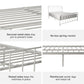 Wallace Spindle Metal Bed with Elegant Curves and Slats - White - Queen