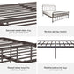 Wallace Spindle Metal Bed with Elegant Curves and Slats - Bronze - Queen