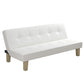 Aubrey Convertible Futon Sofa and Couch Sleeper Faux Leather - White