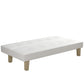 Aubrey Convertible Futon Sofa and Couch Sleeper Faux Leather - White