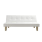 Aubrey Convertible Futon Sofa and Couch Sleeper Faux Leather - White