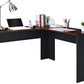 Amara L-Shaped Desk with Wire Management Grommet - Cherry