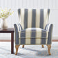 Reva Upholstered Club Accent Chair with Nail Head Trim - Blue Stripe