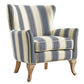 Reva Upholstered Club Accent Chair with Nail Head Trim - Blue Stripe