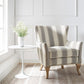 Reva Upholstered Club Accent Chair with Nail Head Trim - Gray Stripe