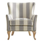 Reva Upholstered Club Accent Chair with Nail Head Trim - Gray Stripe