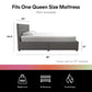 Elizabeth Upholstered Bed with Storage - Grey Linen - Queen