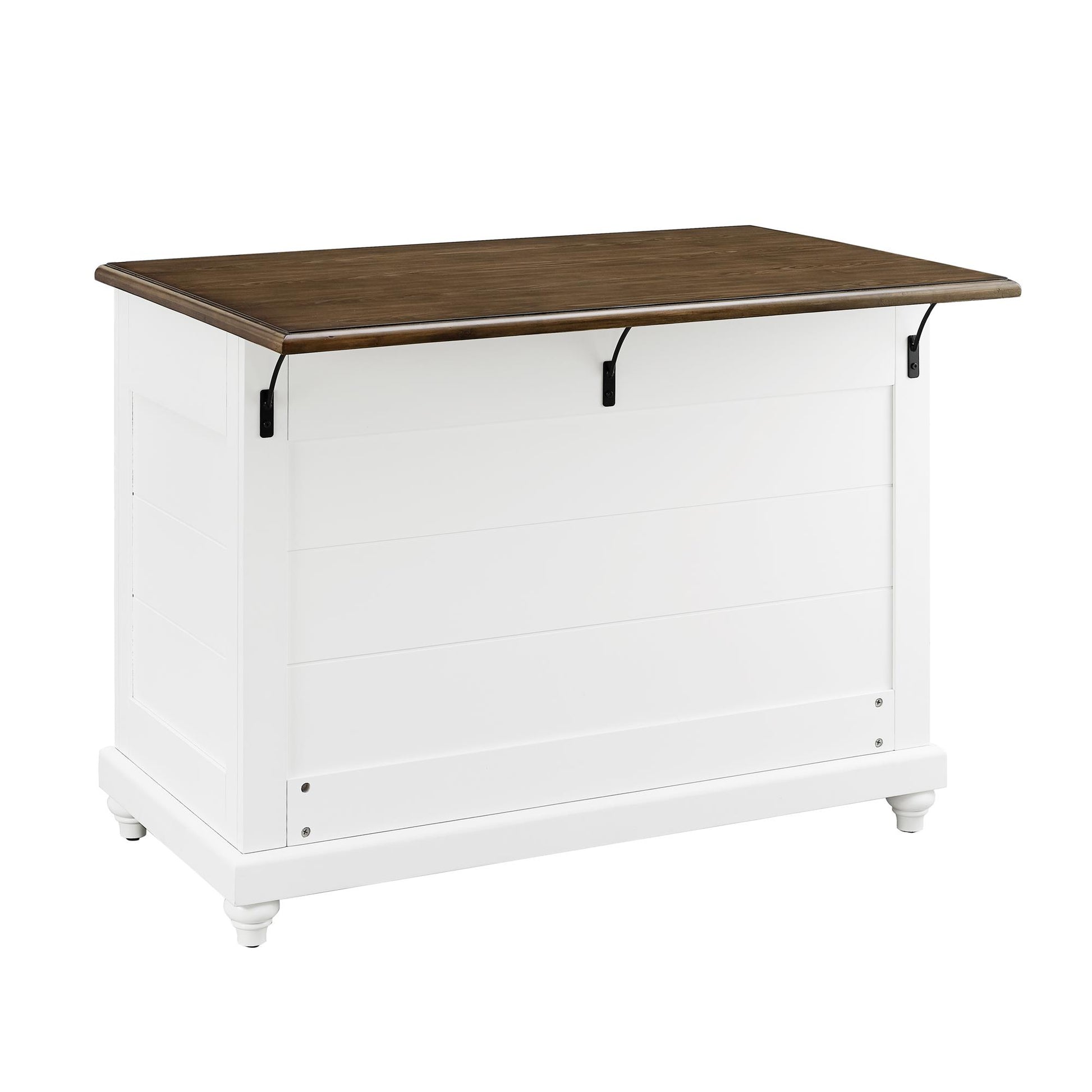 DHP Kelsey Kitchen Island with 2 Stools and Drawers, White - White