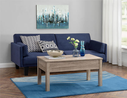 Parsons Lift-Top Coffee Table with Storage Compartment - Distressed Gray Oak