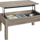 Parsons Lift-Top Coffee Table with Storage Compartment - Distressed Gray Oak