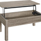 Parsons Lift-Top Coffee Table with Storage Compartment - Distressed Gray Oak