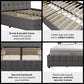 Elizabeth Upholstered Bed with Storage - Grey Linen - Full