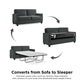 DHP Cooper Loveseat Sofa Sleeper with Full Memory Foam Mattress, Gray Velvet - Gray - Full