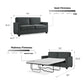 DHP Cooper Loveseat Sofa Sleeper with Full Memory Foam Mattress, Gray Velvet - Gray - Full