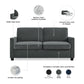 DHP Cooper Loveseat Sofa Sleeper with Full Memory Foam Mattress, Gray Velvet - Gray - Full