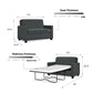 Casey Loveseat Sofa Sleeper with Memory Foam Pull-Out Mattress - Gray - Twin