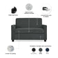 Casey Loveseat Sofa Sleeper with Memory Foam Pull-Out Mattress - Gray - Twin
