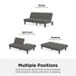 Mainstays Channel Cushion Futon, Gray Microfiber  - Gray