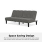 Mainstays Channel Cushion Futon, Gray Microfiber  - Gray