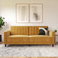 Pin Tufted Transitional Futon with Vertical Stitching and Button Tufting - Mustard