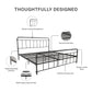 Wallace Spindle Metal Bed with Elegant Curves and Slats - Black - King