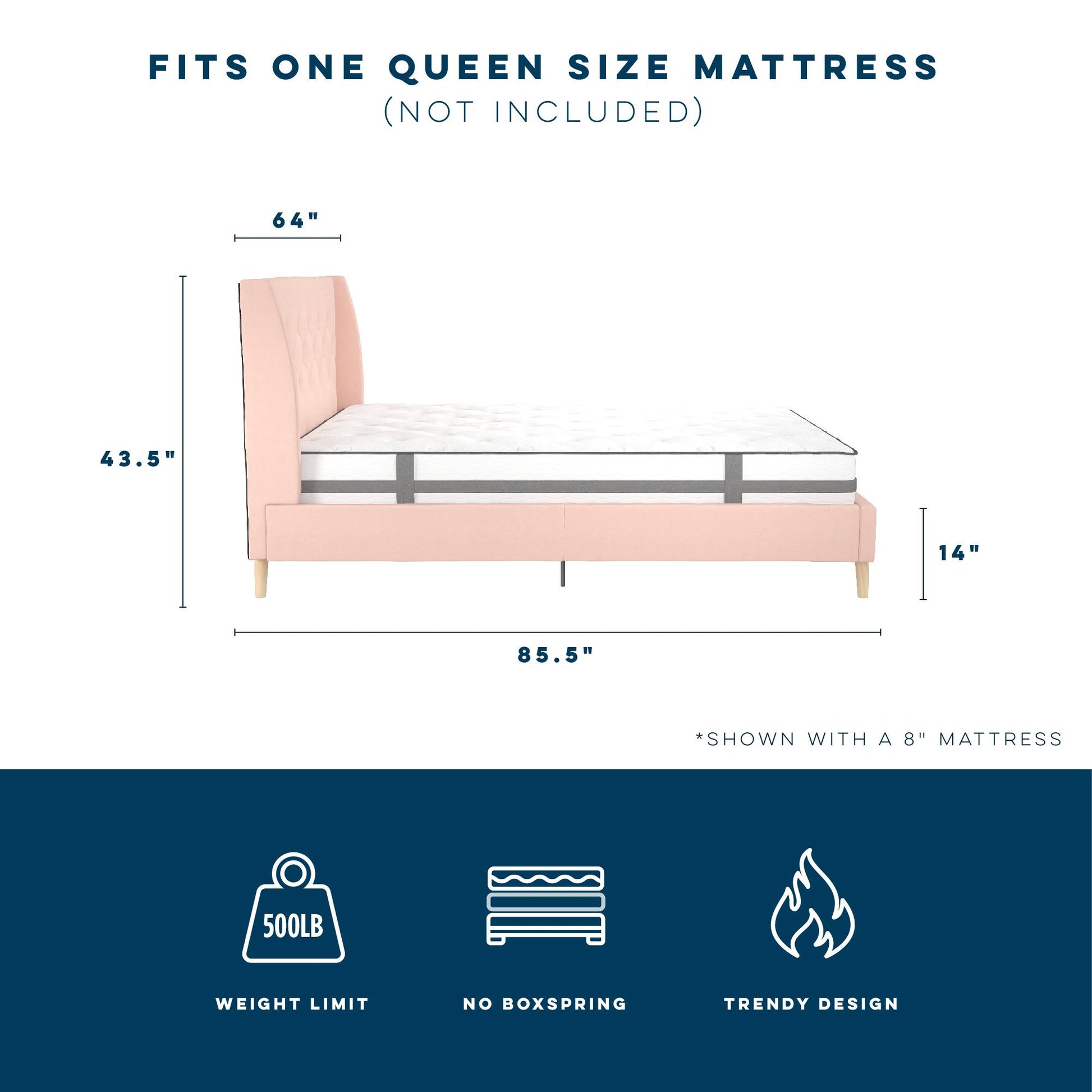 Her Majesty Bed - Pink - Queen