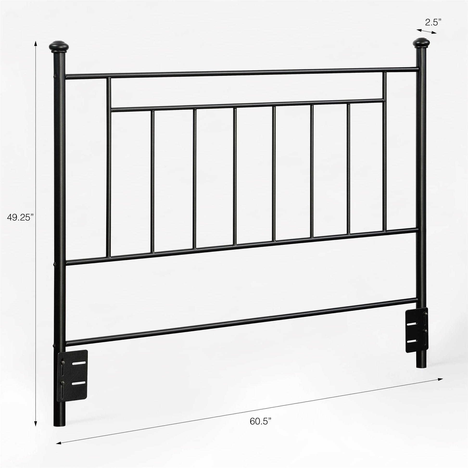 Provo Sturdy and Elegant Metal Headboard - Black