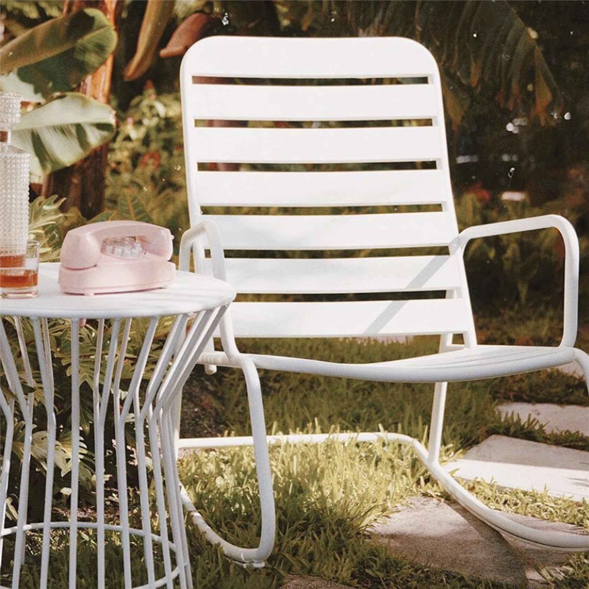 Novogratz Poolside Gossip, Roberta Outdoor/Indoor Rocking Chair, White - White